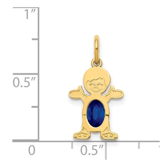 Kazi Luxury 14k Yellow Gold Boy 6x4 Oval Genuine Sapphire-September